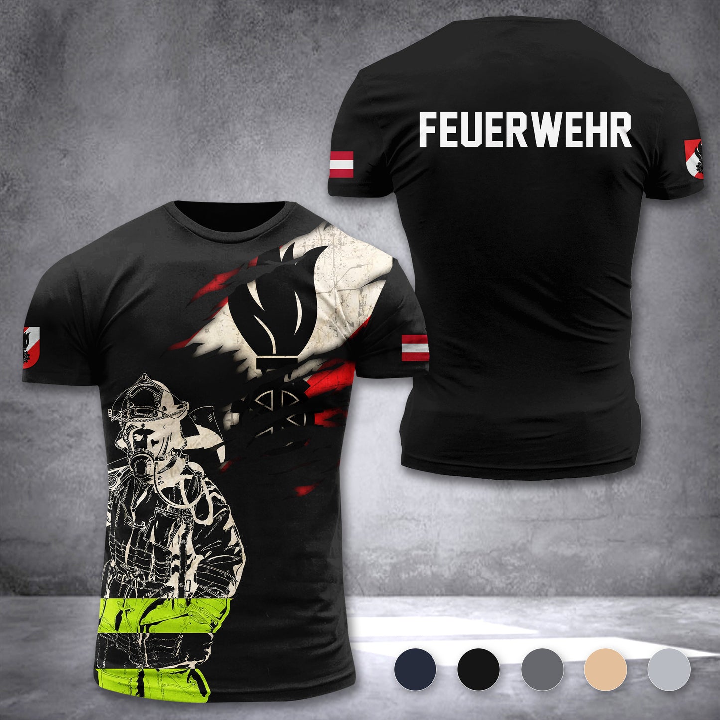 Firefighter Austria customize T-shirt 3d