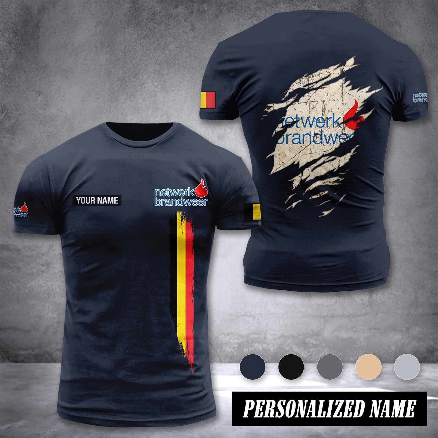 Brandweer customize T-shirt back