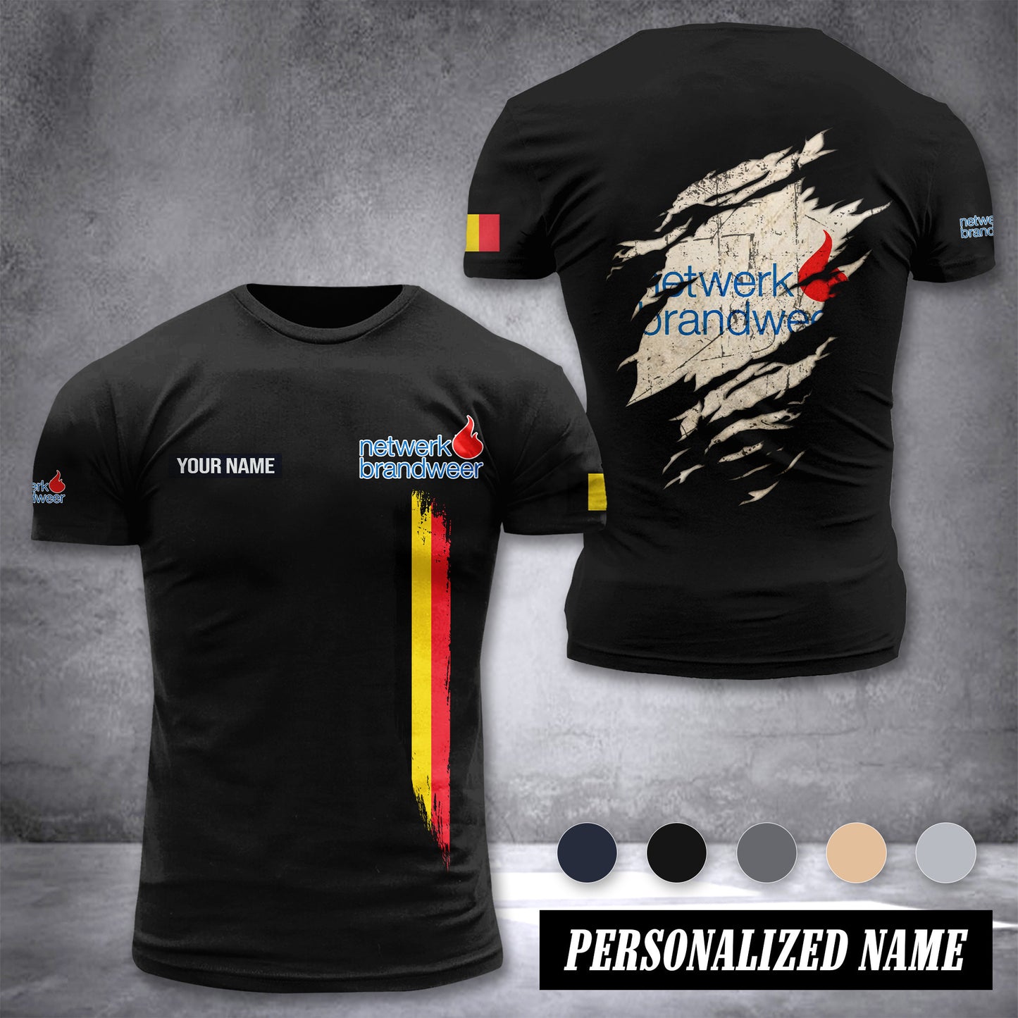 Brandweer customize T-shirt back