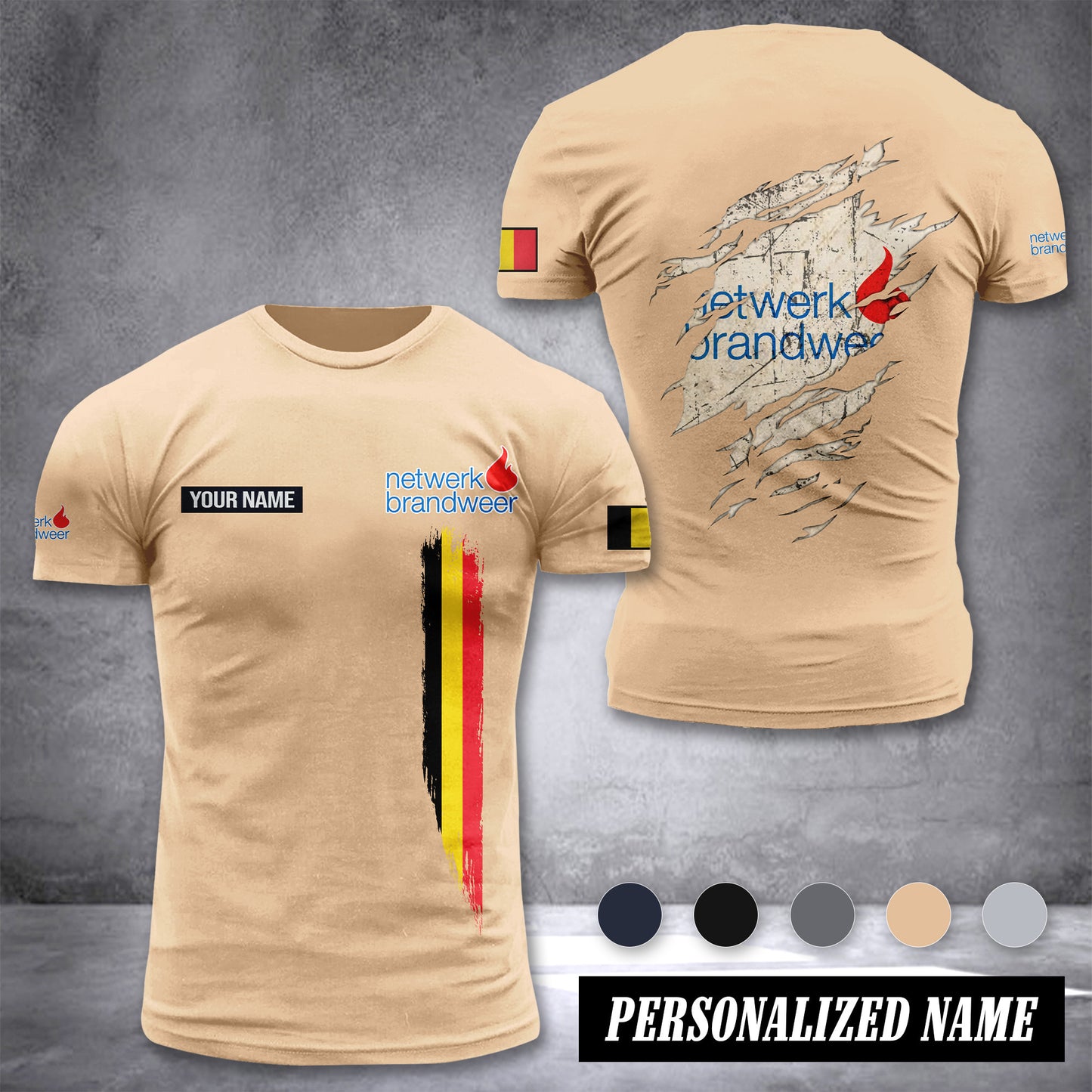 Brandweer customize T-shirt back