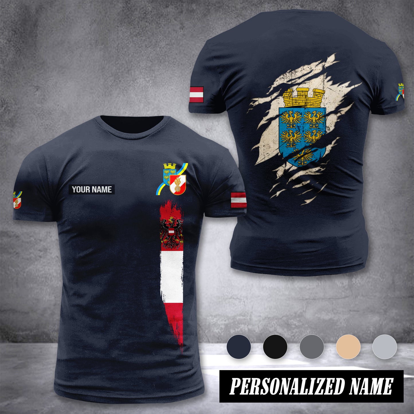 NÖ Feuerwehr Firefighter Austria customize T-shirt back