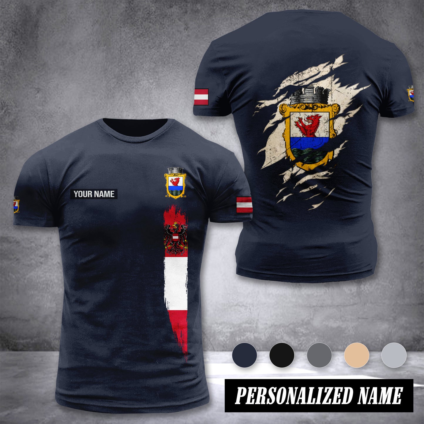 Feuerwehr Amstetten Firefighter Amstetten customize T-shirt back