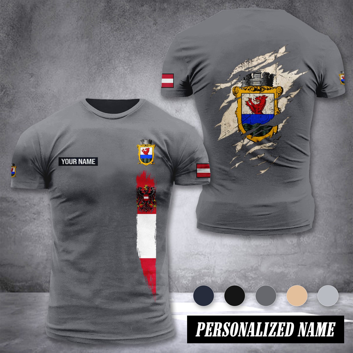 Feuerwehr Amstetten Firefighter Amstetten customize T-shirt back