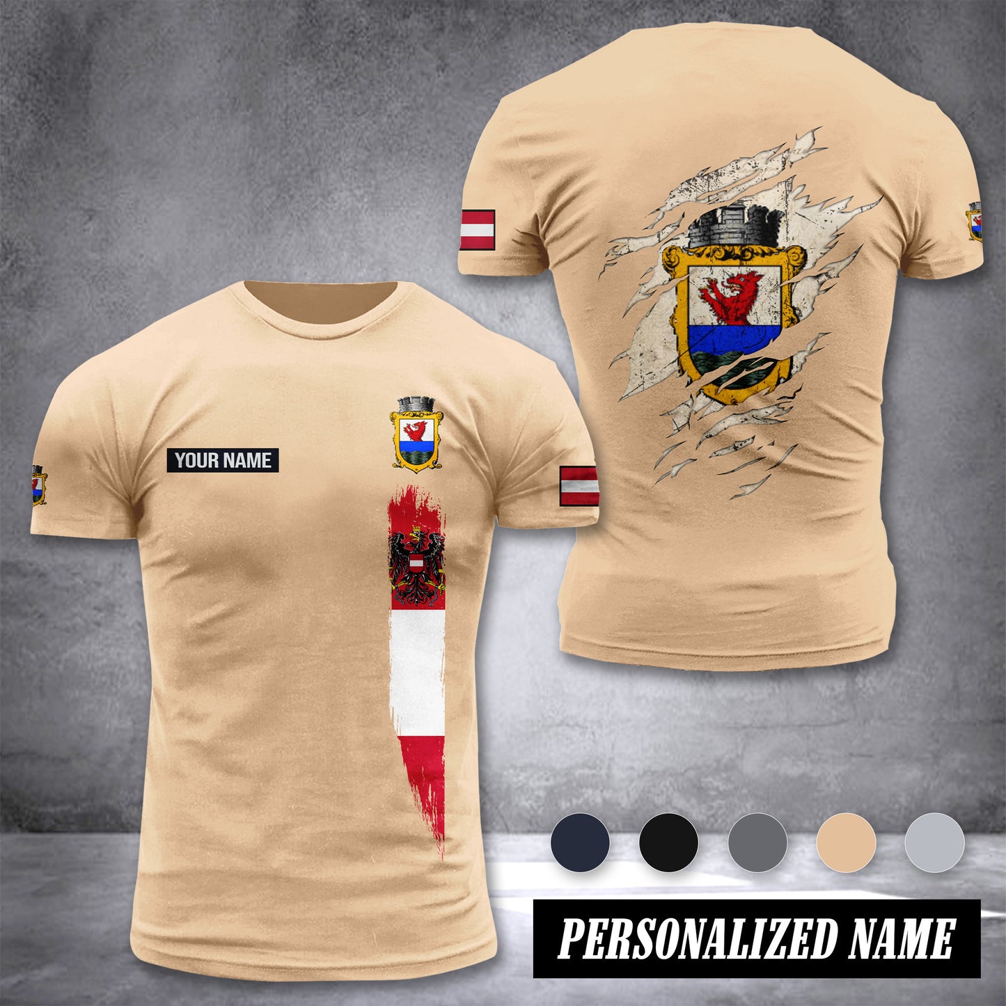 Feuerwehr Amstetten Firefighter Amstetten customize T-shirt back