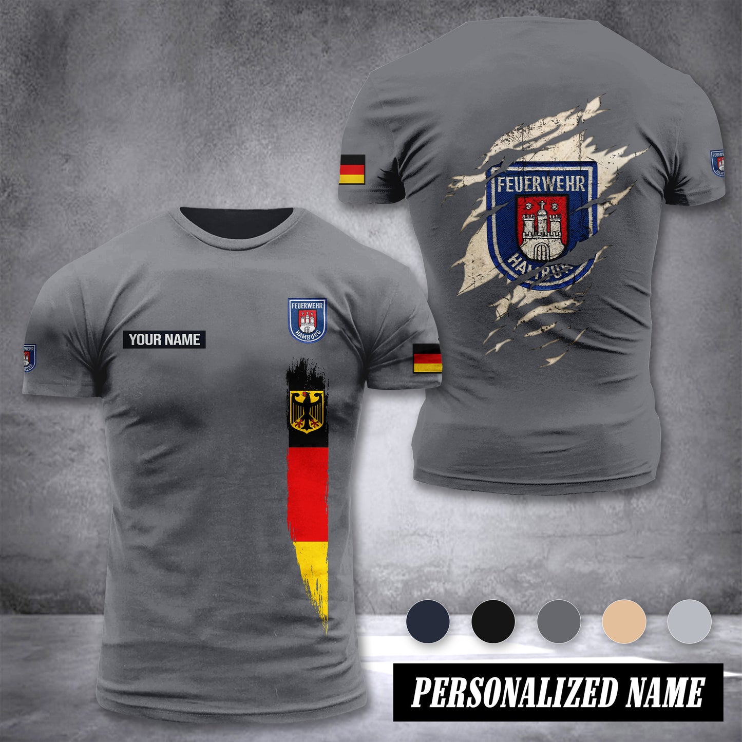 Feuerwehr Hamburg customize T-shirt back
