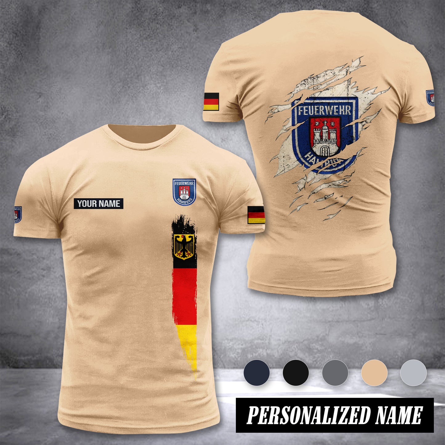 Feuerwehr Hamburg customize T-shirt back