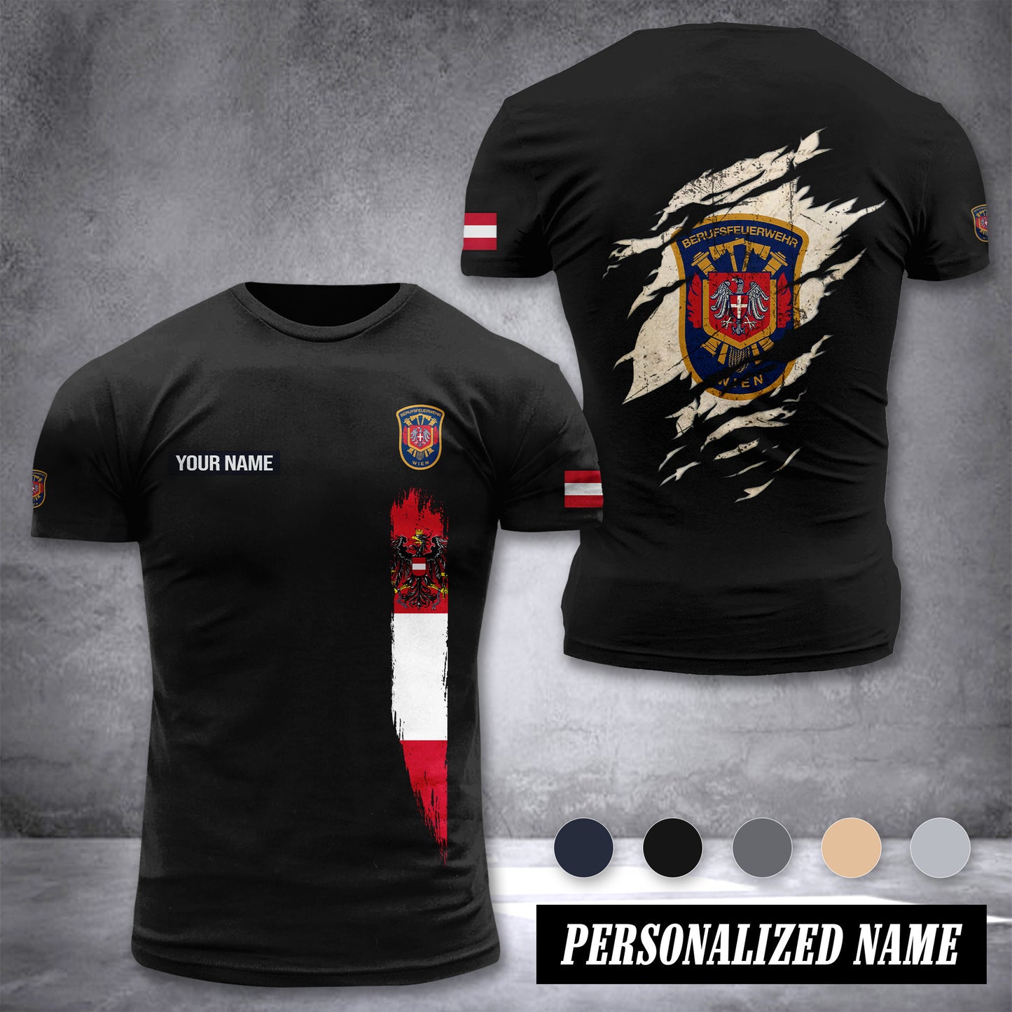 Feuerwehr Wien customize T-shirt back