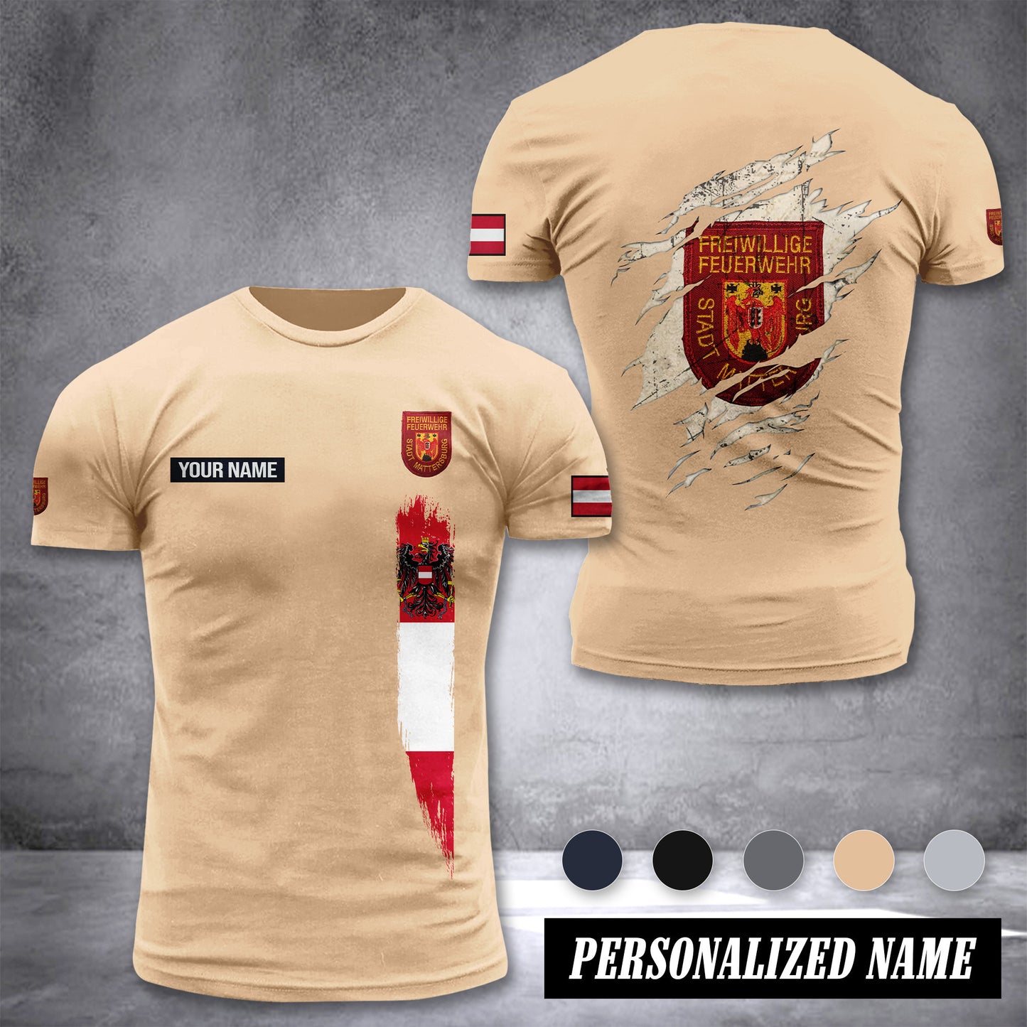 Feuerwehr Mattersburg customize T-shirt back