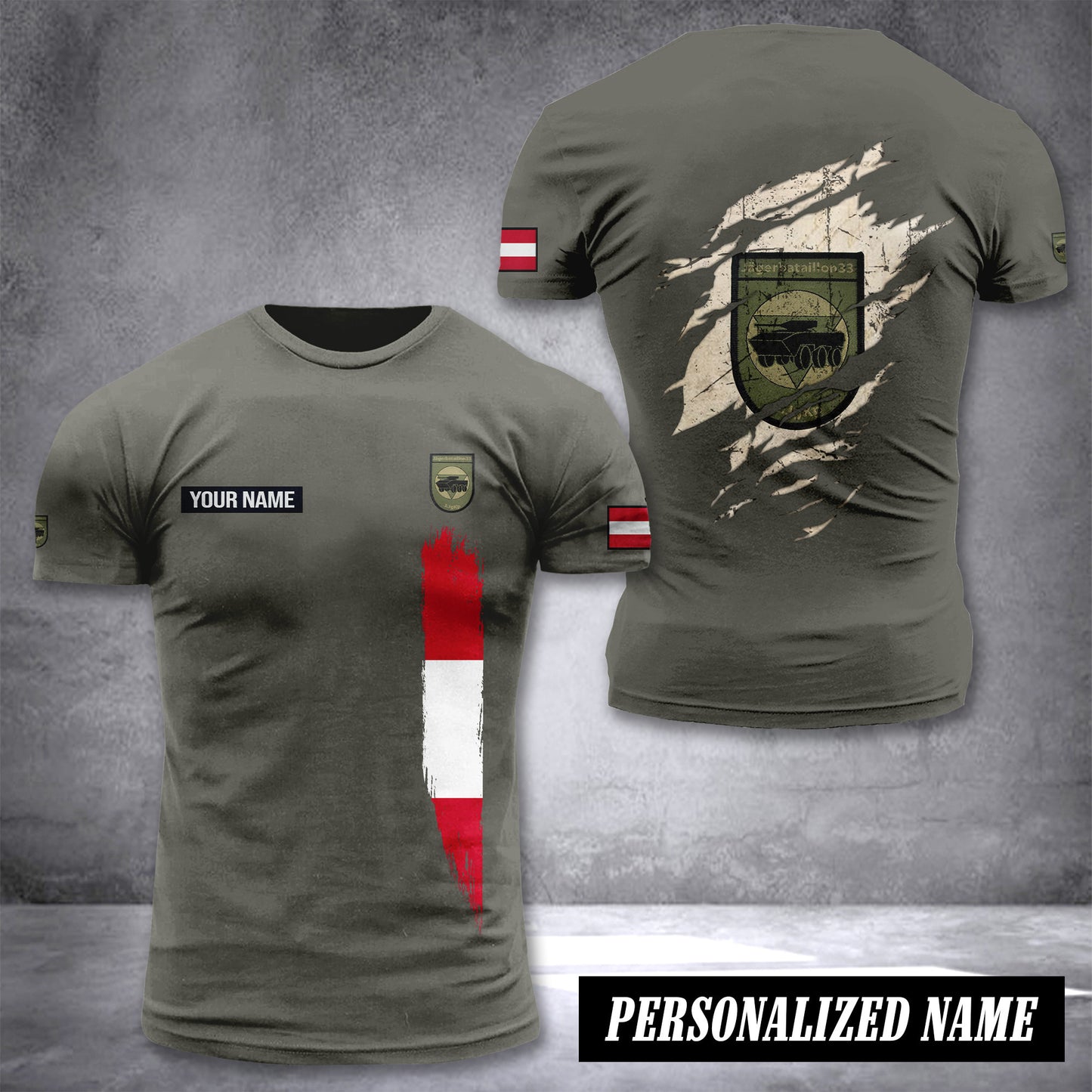 JÄgerbataillon33 customize T-shirt back soldier