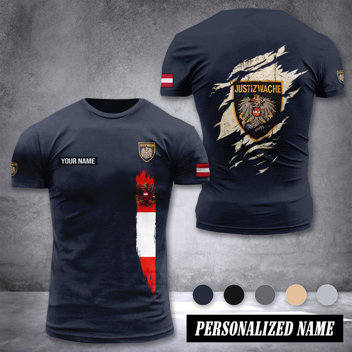 Justizwache customize T-shirt back