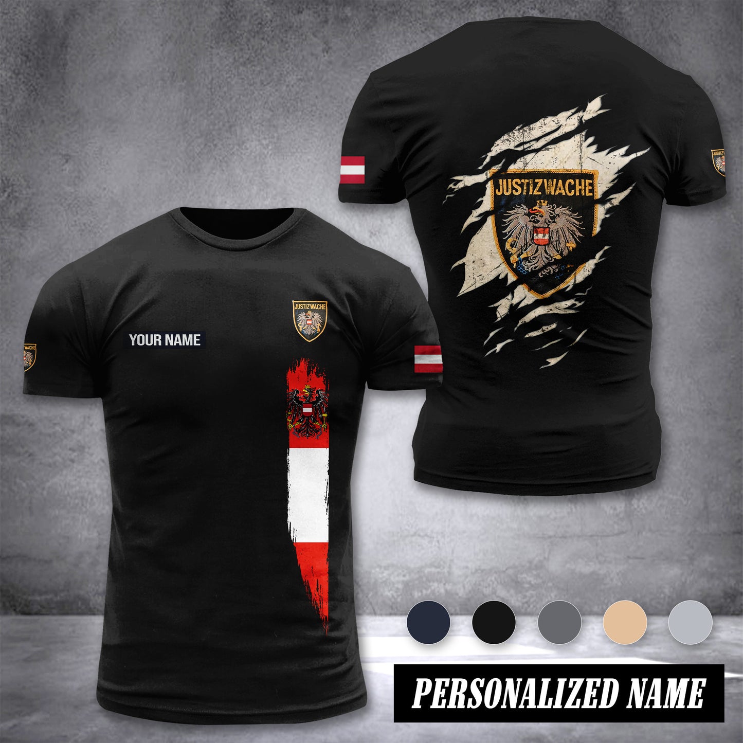 Justizwache customize T-shirt back