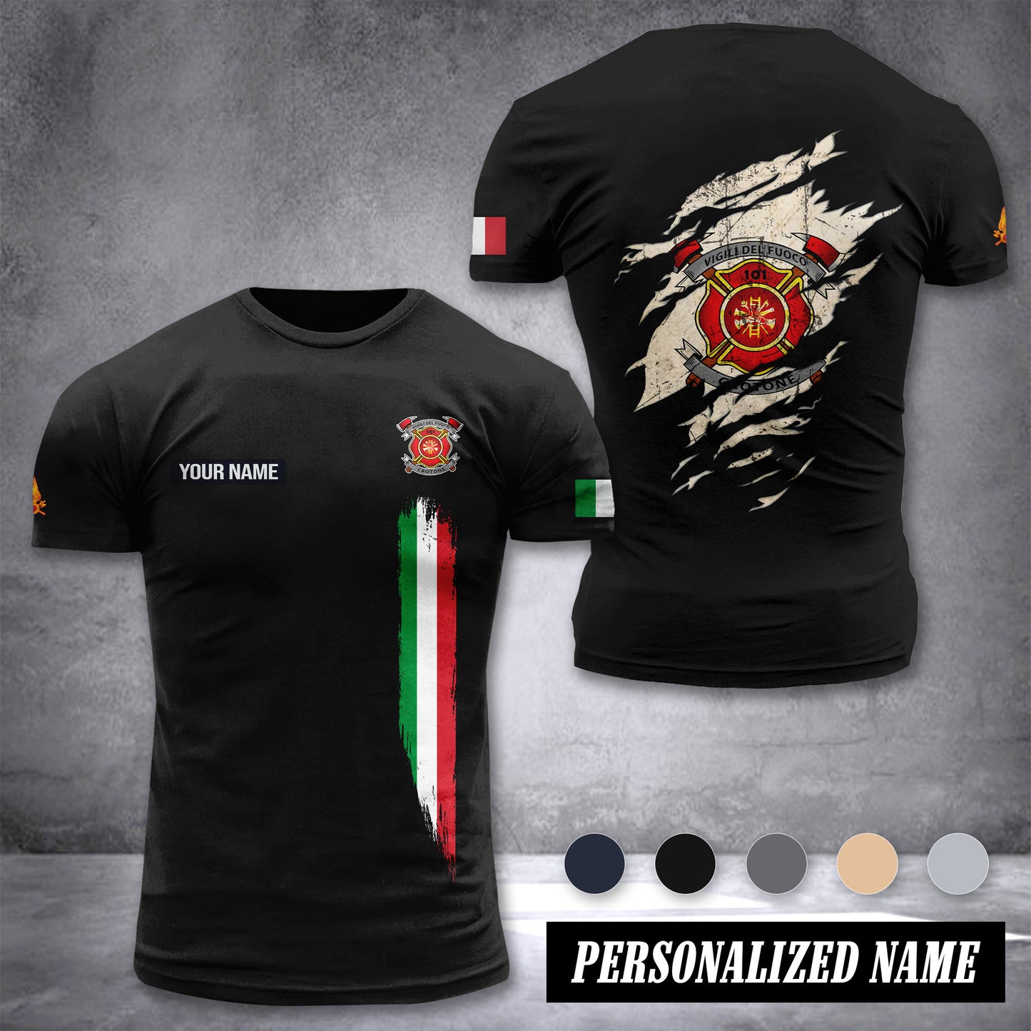 Vigili Del Fuoco Crotone customize T-shirt back