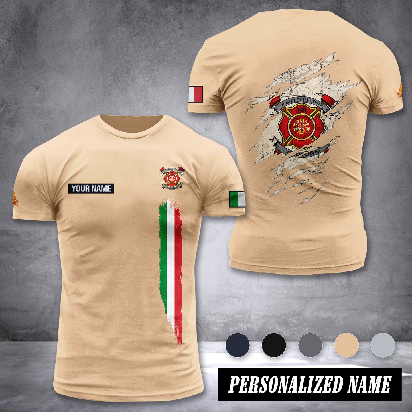 Vigili Del Fuoco Crotone customize T-shirt back