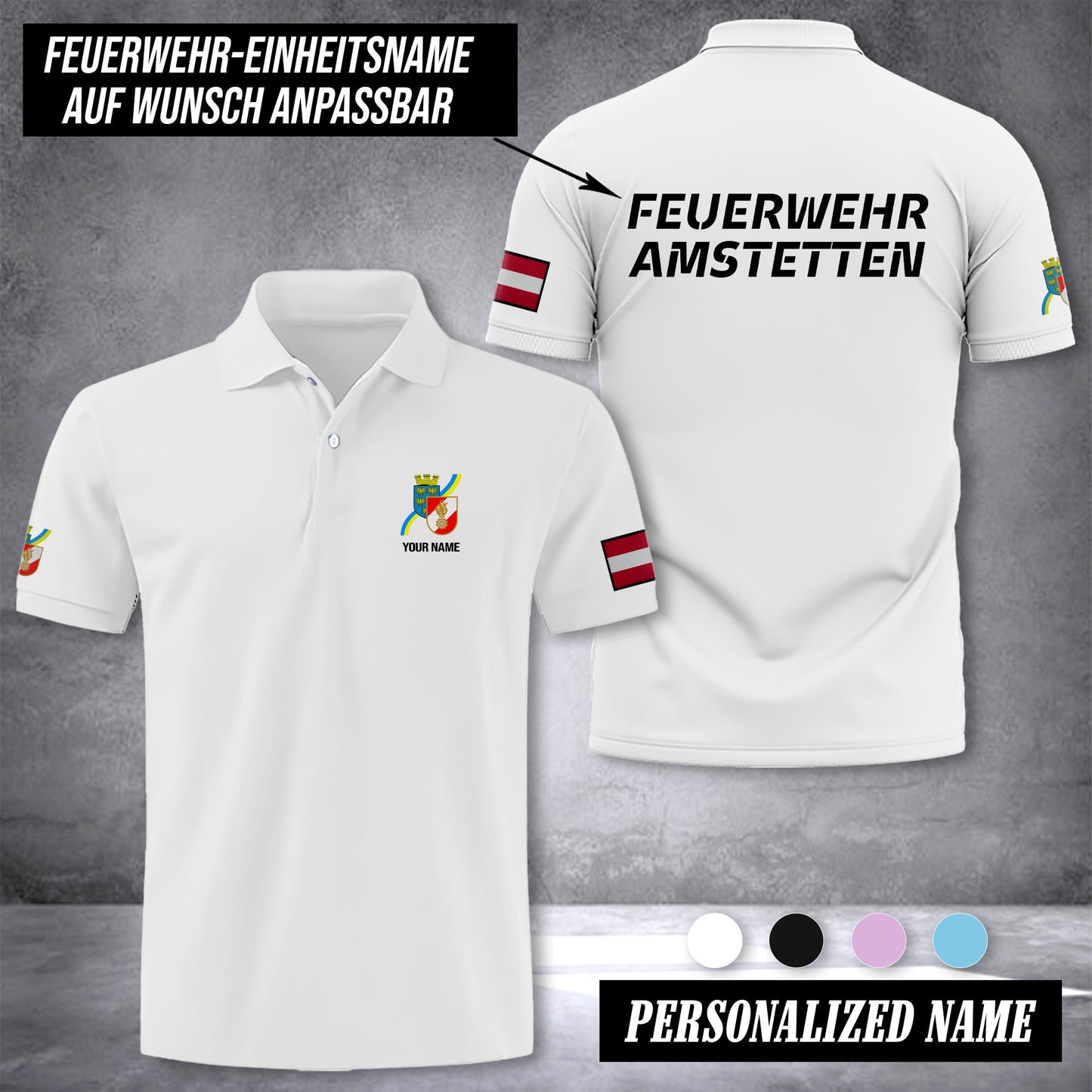 Firefighter Niederösterreich customize polo back
