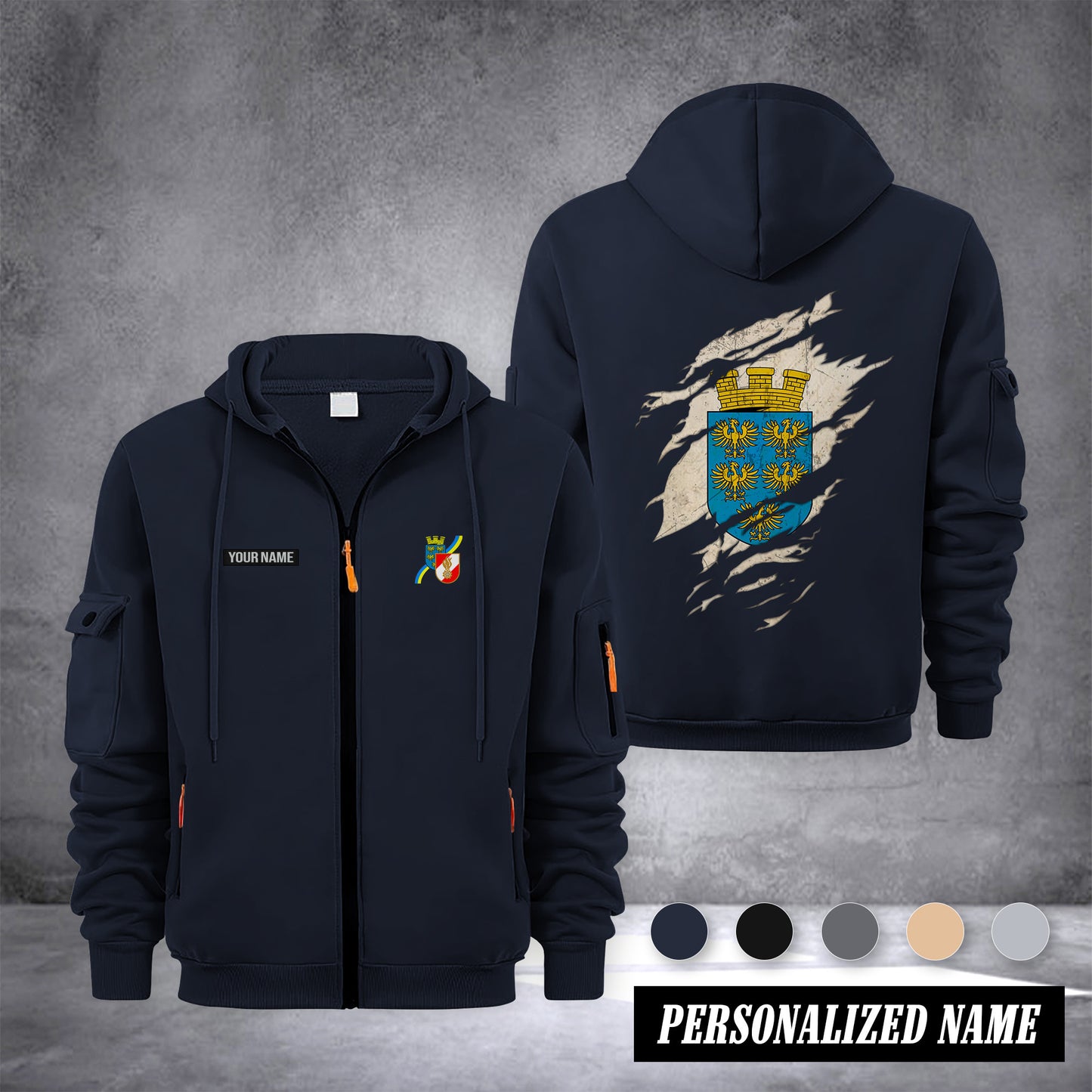 Firefighter Austria customize Zipper cardigan jacket back