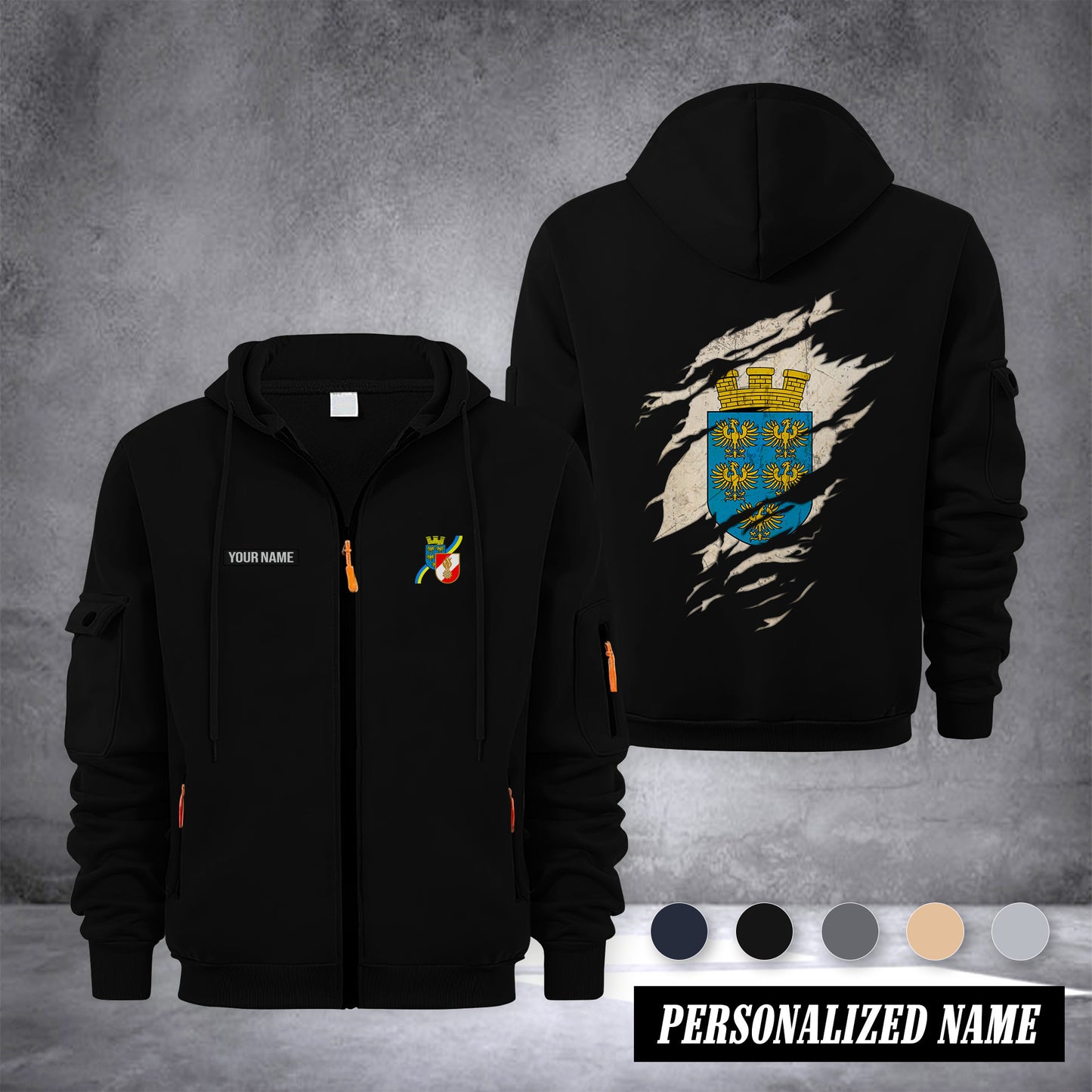 Firefighter Austria customize Zipper cardigan jacket back