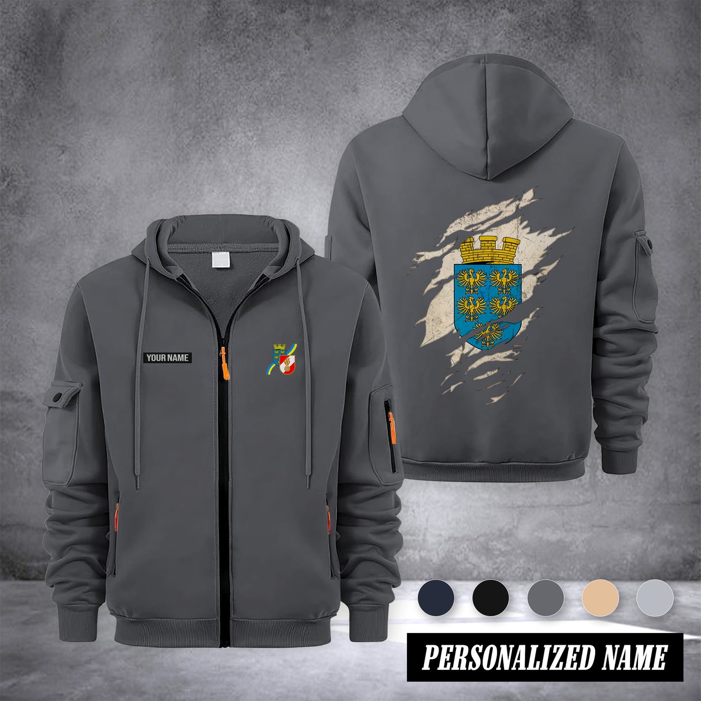 Firefighter Austria customize Zipper cardigan jacket back