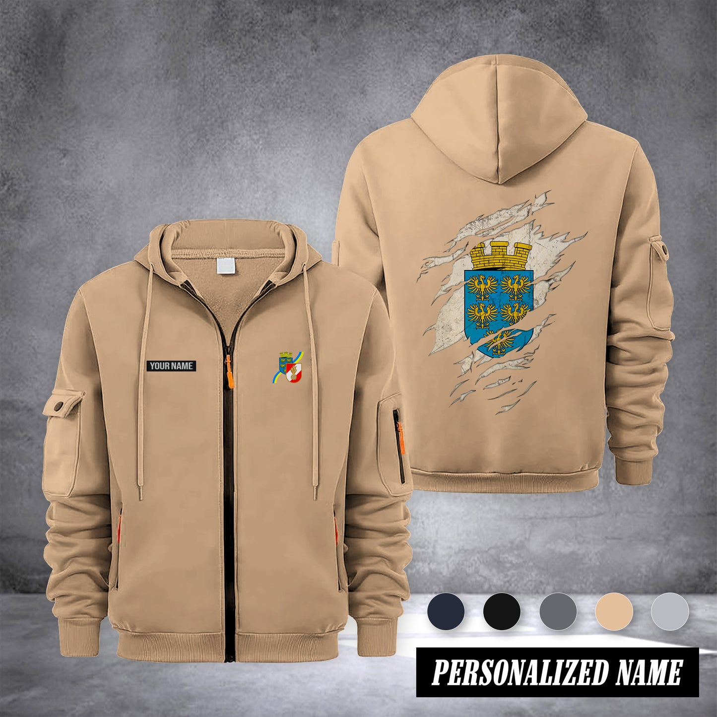 Firefighter Austria customize Zipper cardigan jacket back