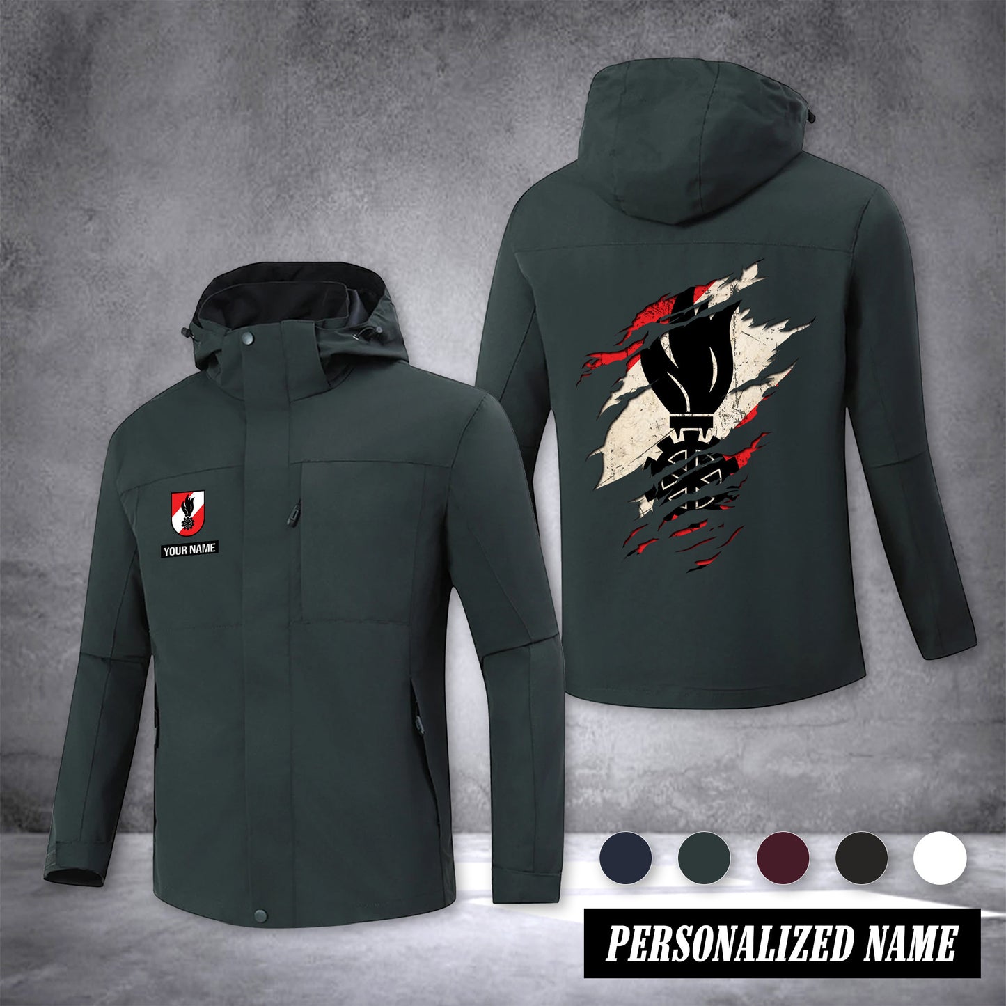 Firefighter Austria customize Zipper jacket back Feuerwehr