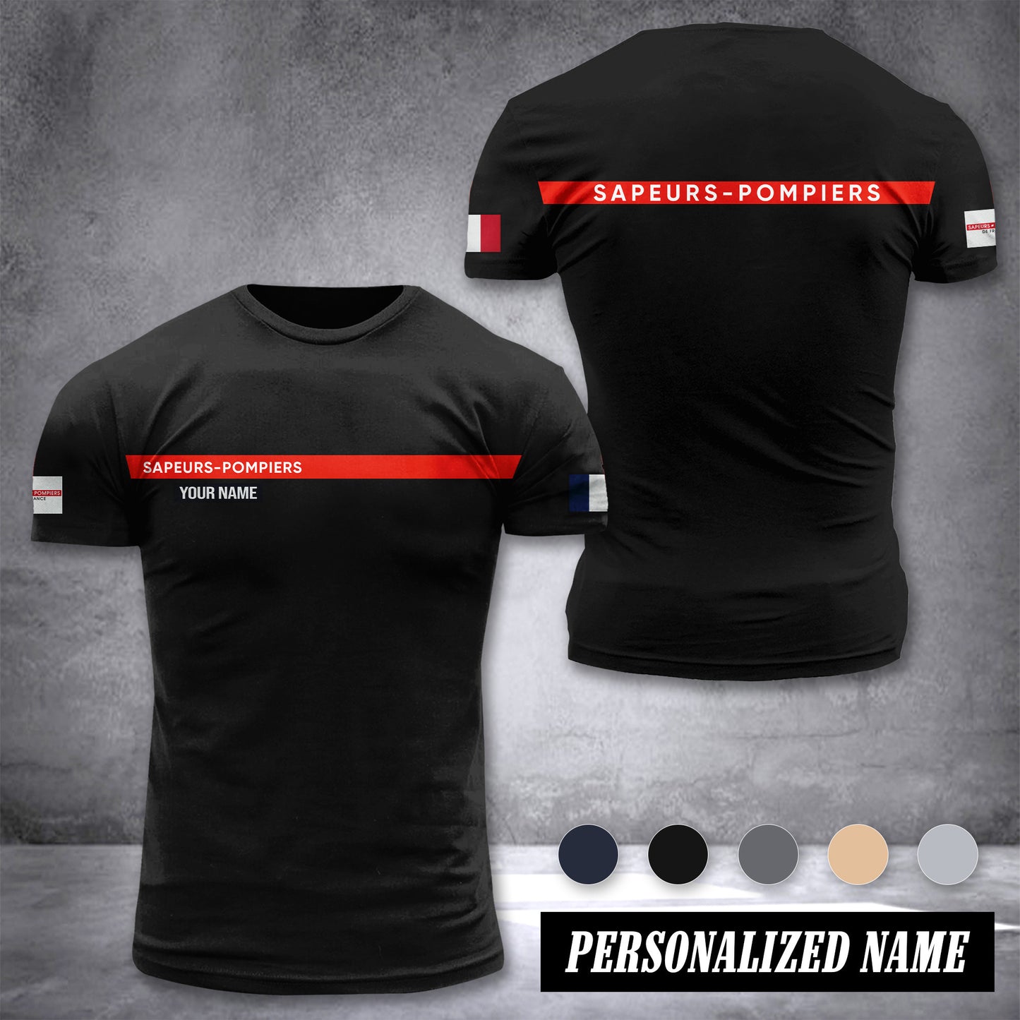 Firefighter France customize ranking T-shirt comfor