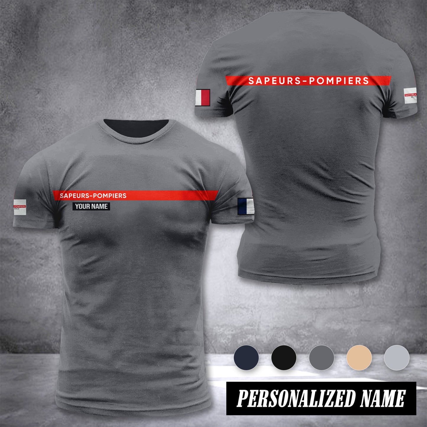 Firefighter France customize ranking T-shirt comfor