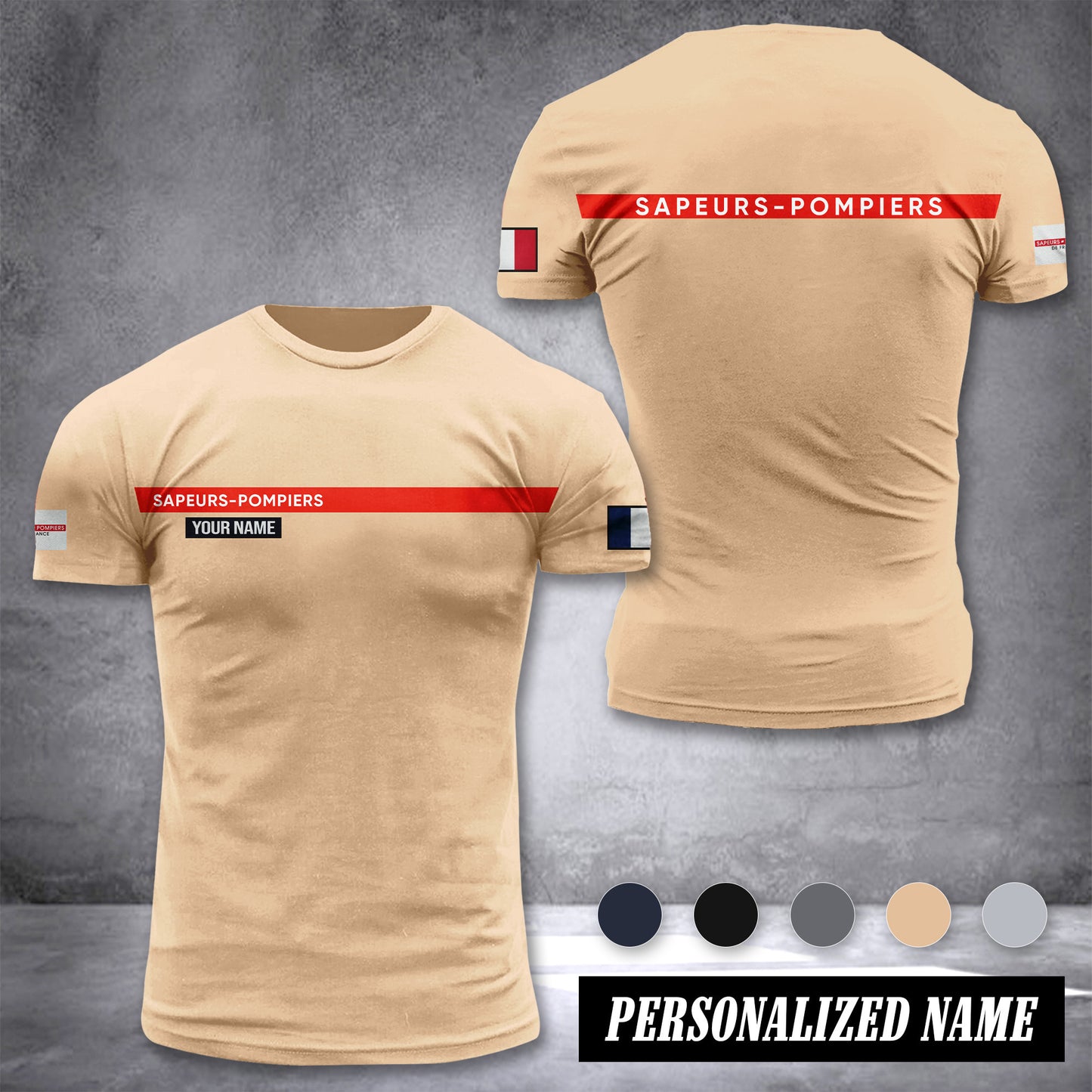 Firefighter France customize ranking T-shirt comfor