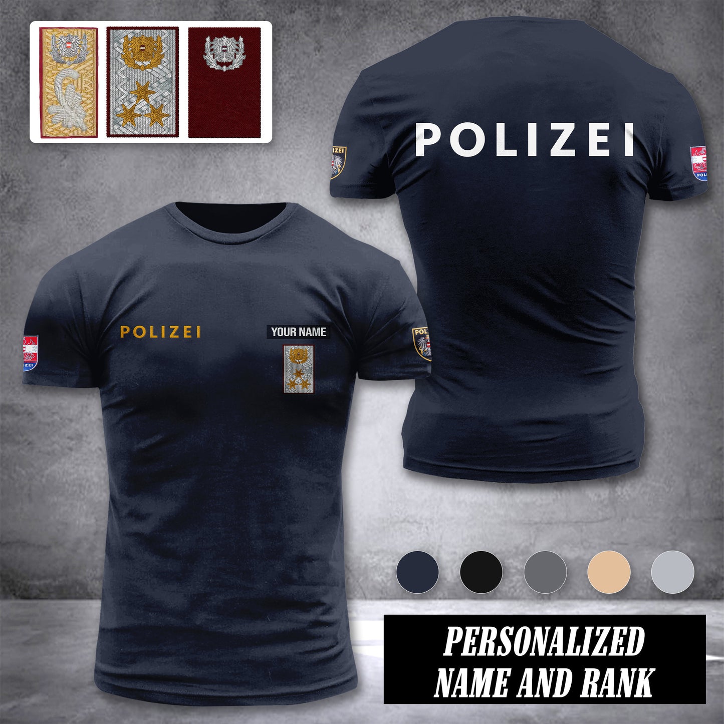 Polizei austria customize ranking T-shirt comfor
