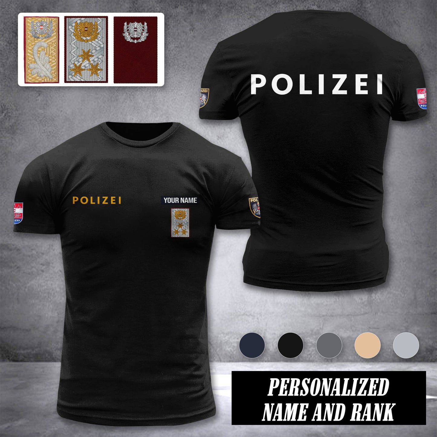 Polizei austria customize ranking T-shirt comfor