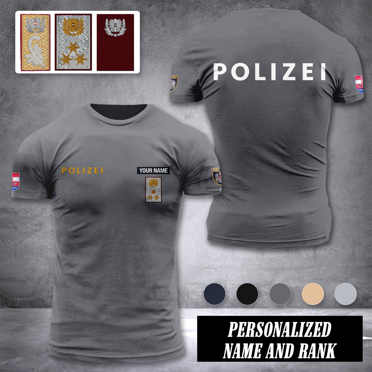 Polizei austria customize ranking T-shirt comfor