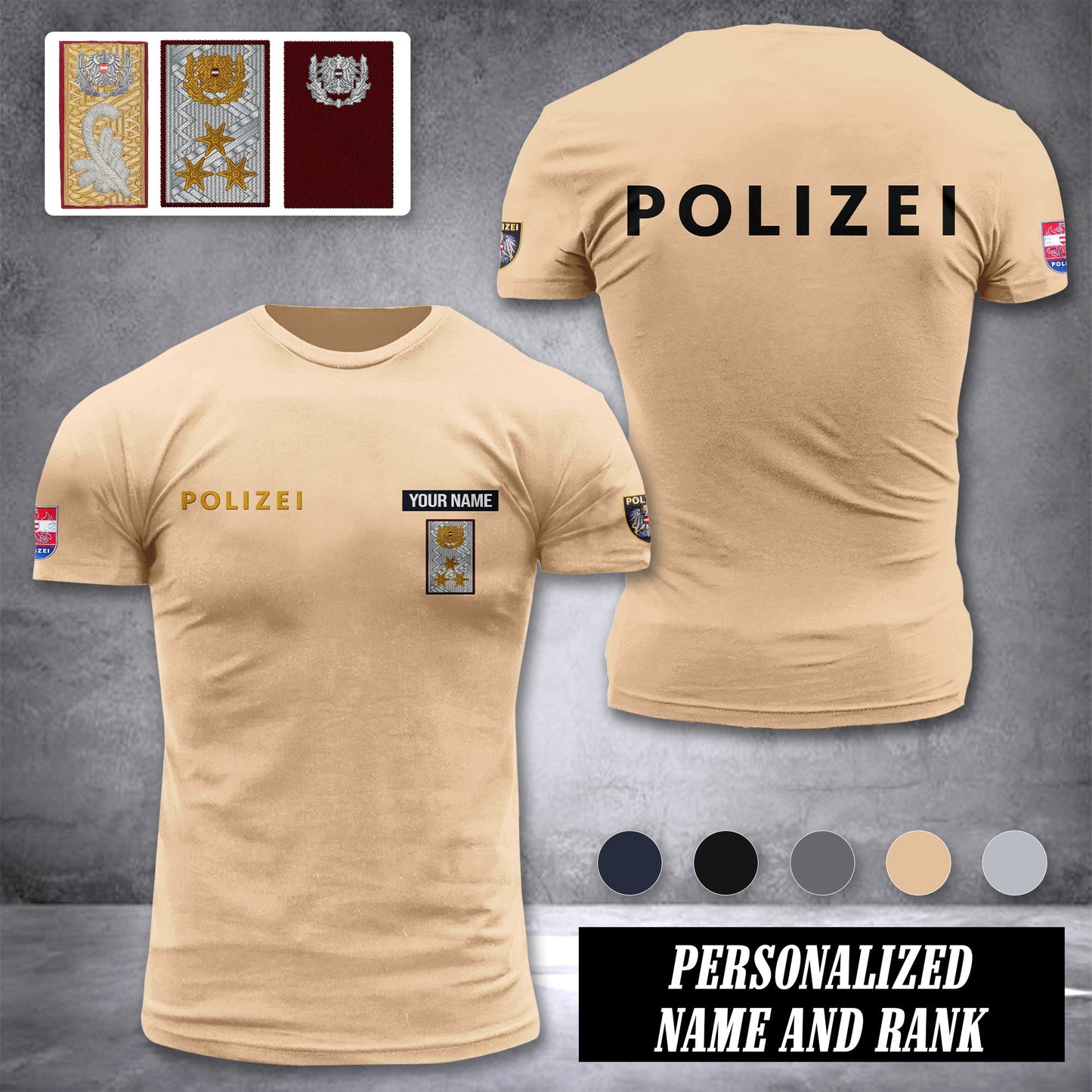 Polizei austria customize ranking T-shirt comfor