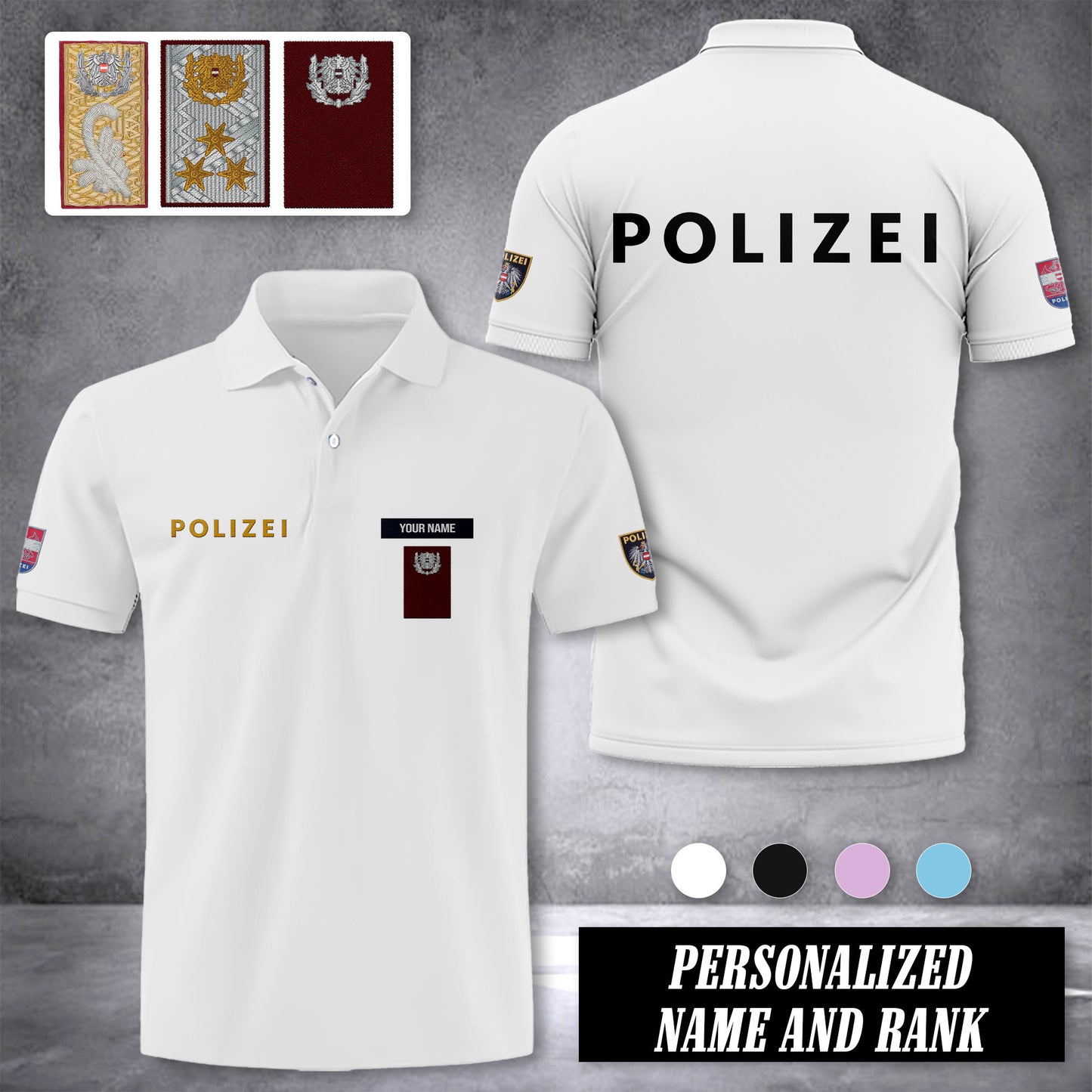 Polizei Austria customize polo back