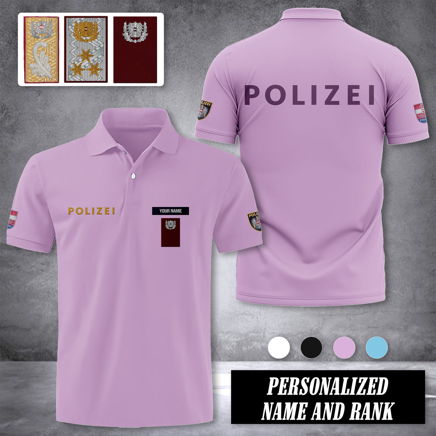 Polizei Austria customize polo back