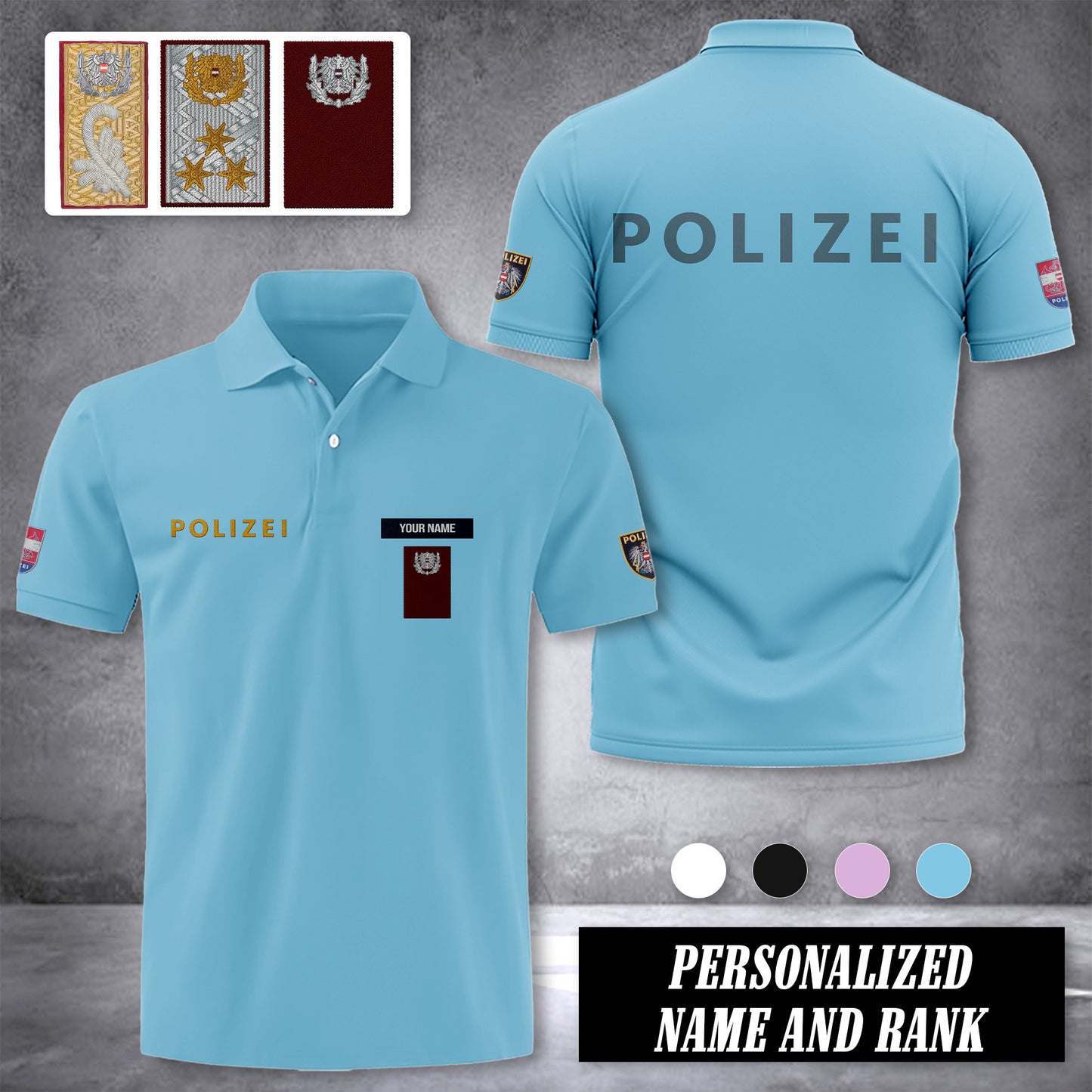 Polizei Austria customize polo back