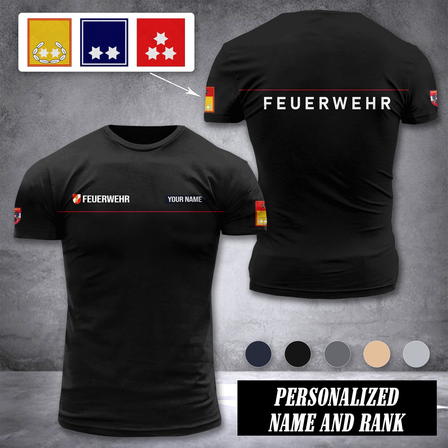 Firefighter Austria customize ranking T-shirt 276