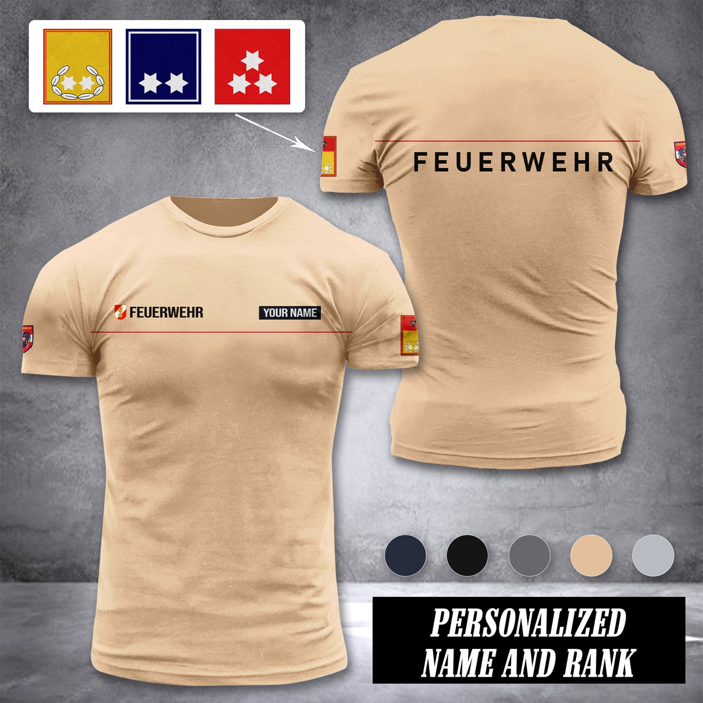 Firefighter Austria customize ranking T-shirt 276