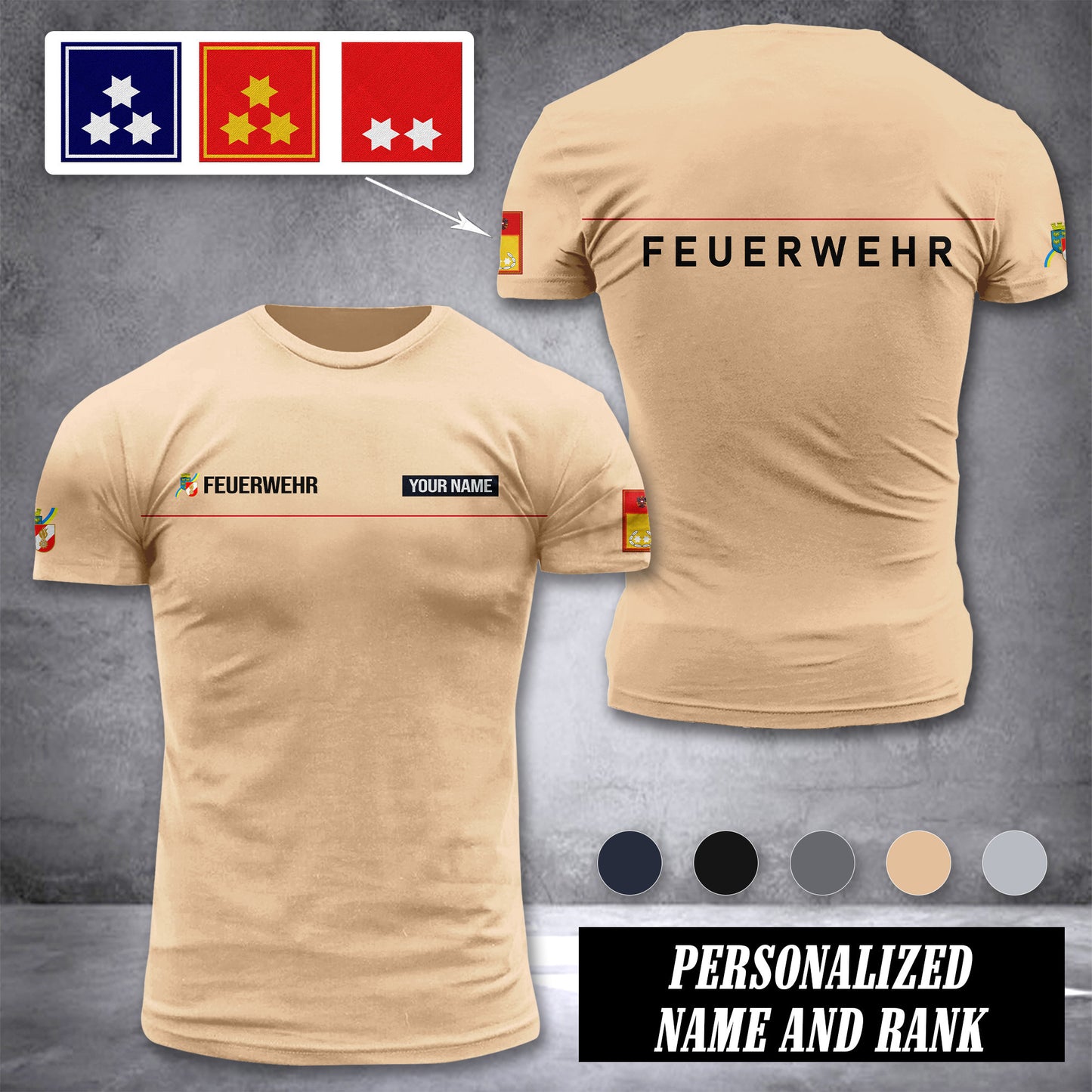 Firefighter Niederösterreich Austria customize ranking T-shirt 276