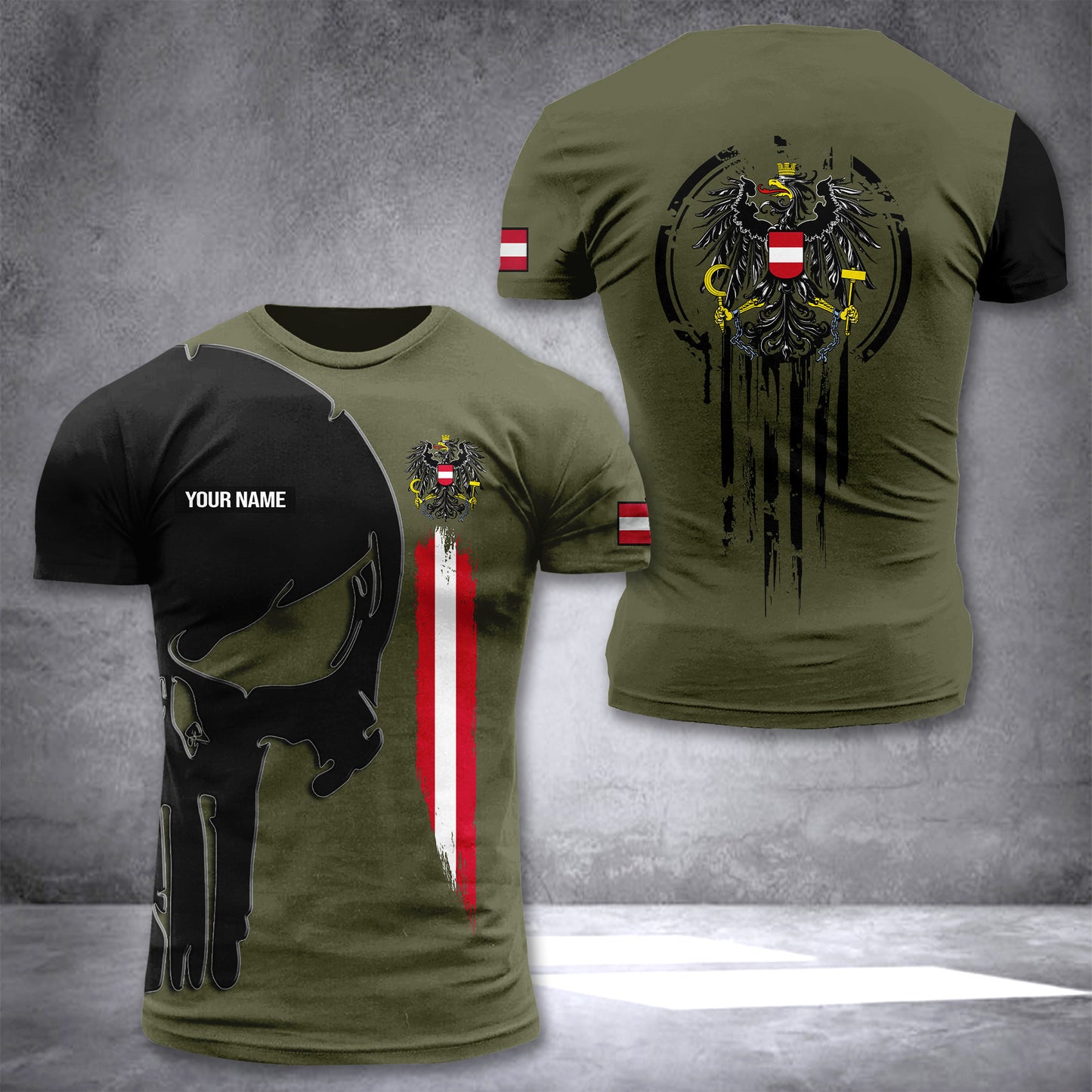 austria customize T-shirt back eag