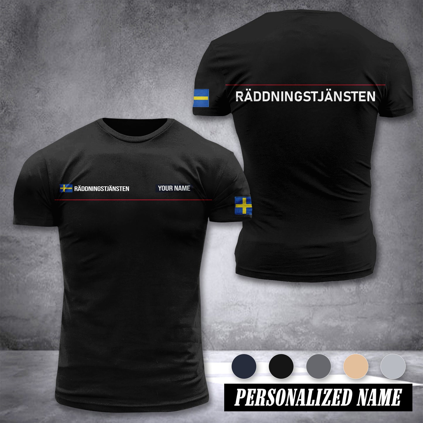 Firefighter Sweden customize T-shirt 3d 39