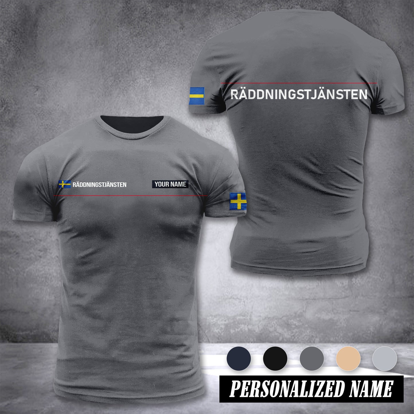 Firefighter Sweden customize T-shirt 3d 39