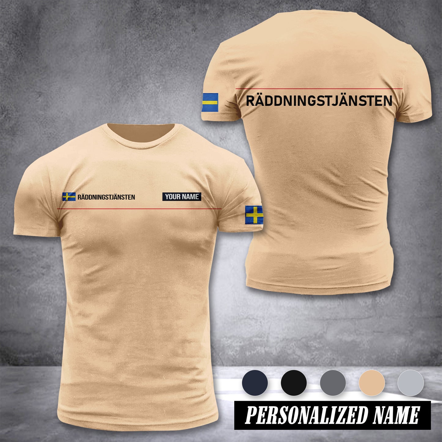 Firefighter Sweden customize T-shirt 3d 39