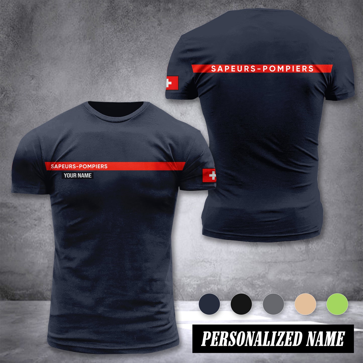 Firefighter Switzerland customize T-shirt 3d 39