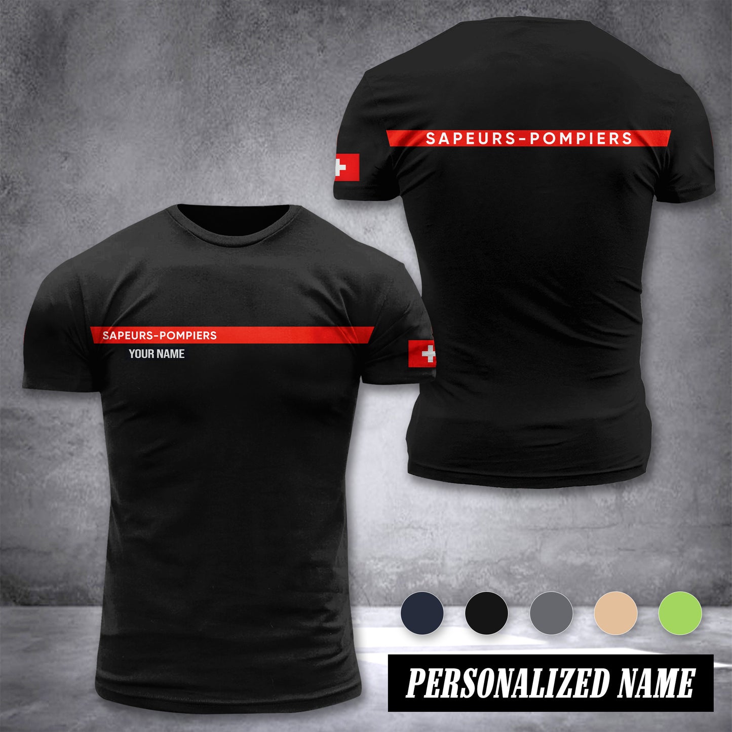 Firefighter Switzerland customize T-shirt 3d 39