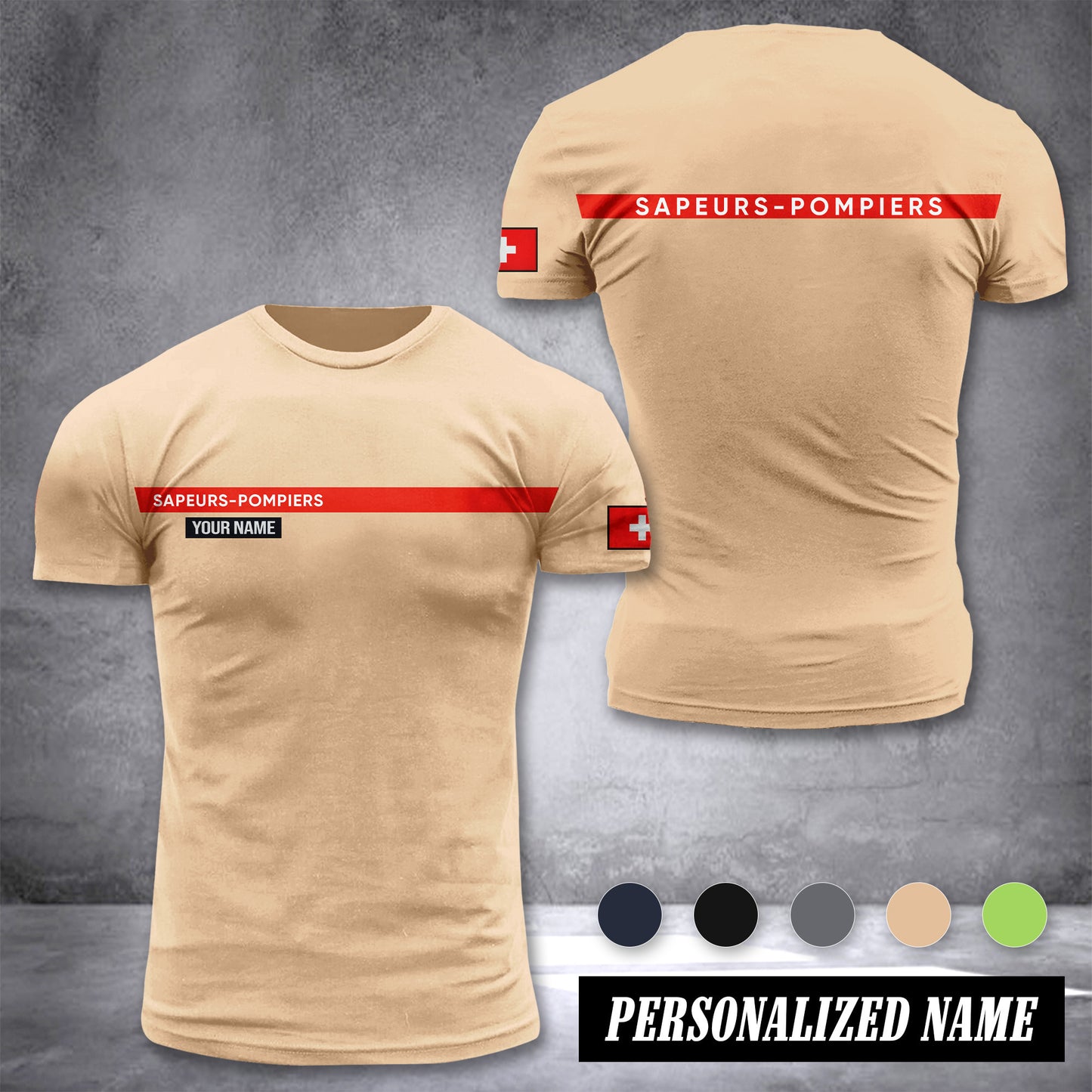 Firefighter Switzerland customize T-shirt 3d 39