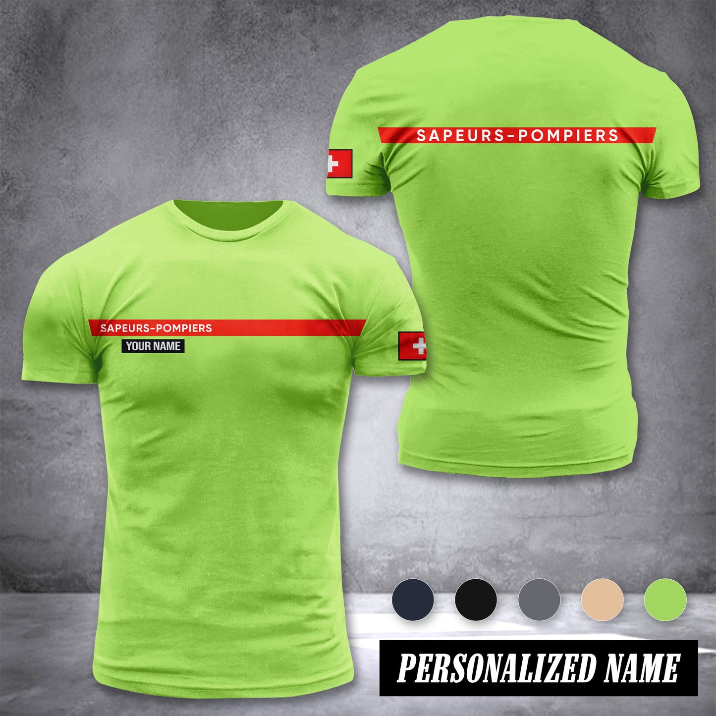 Firefighter Switzerland customize T-shirt 3d 39