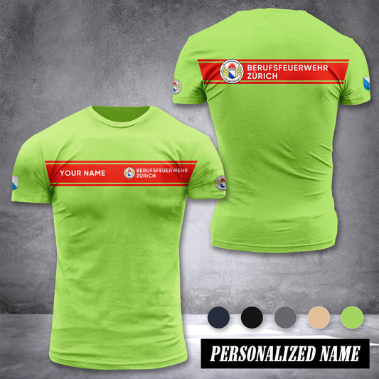 Firefighter Zürich Switzerland customize T-shirt 3d 39