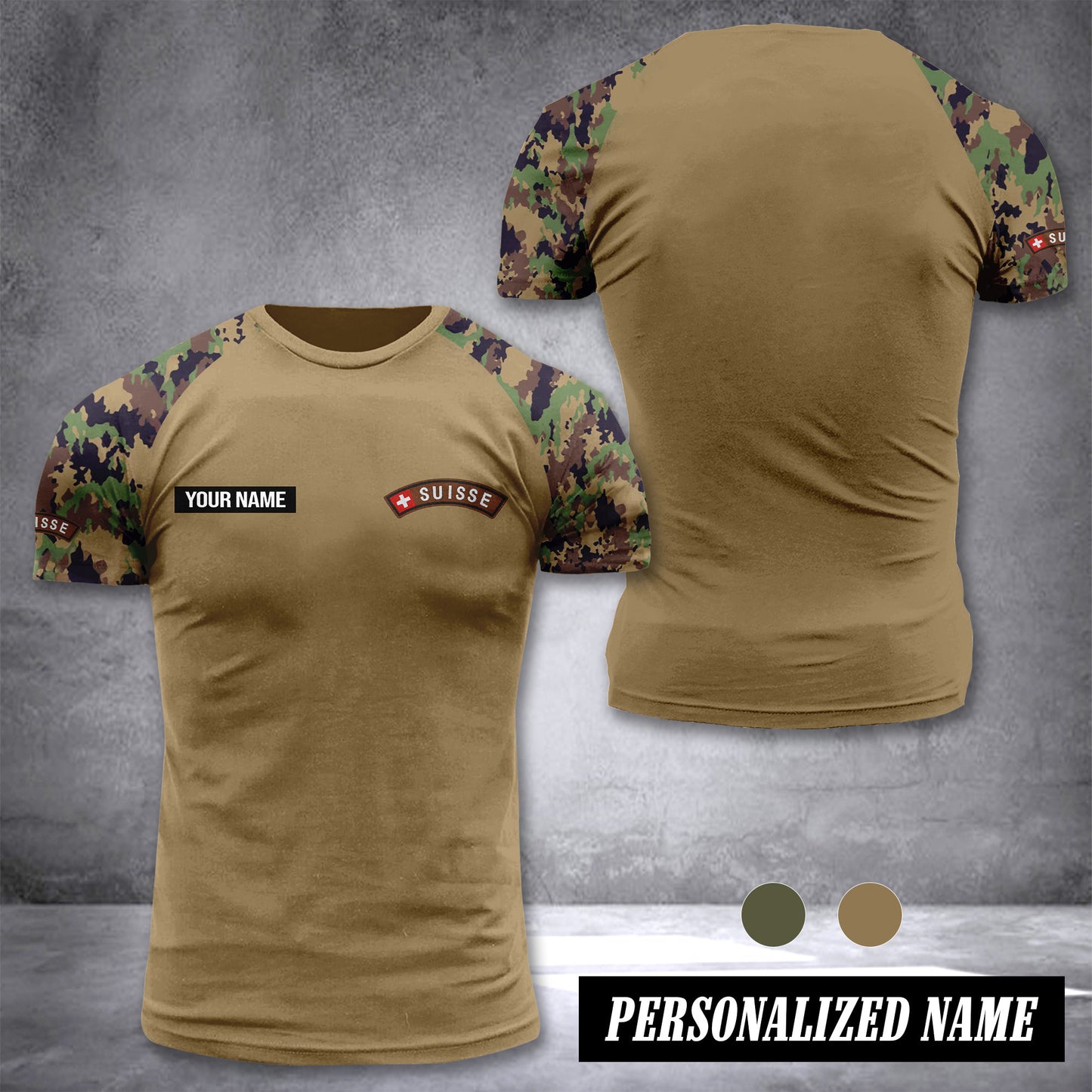 Swiss army customize T-shirt back camo