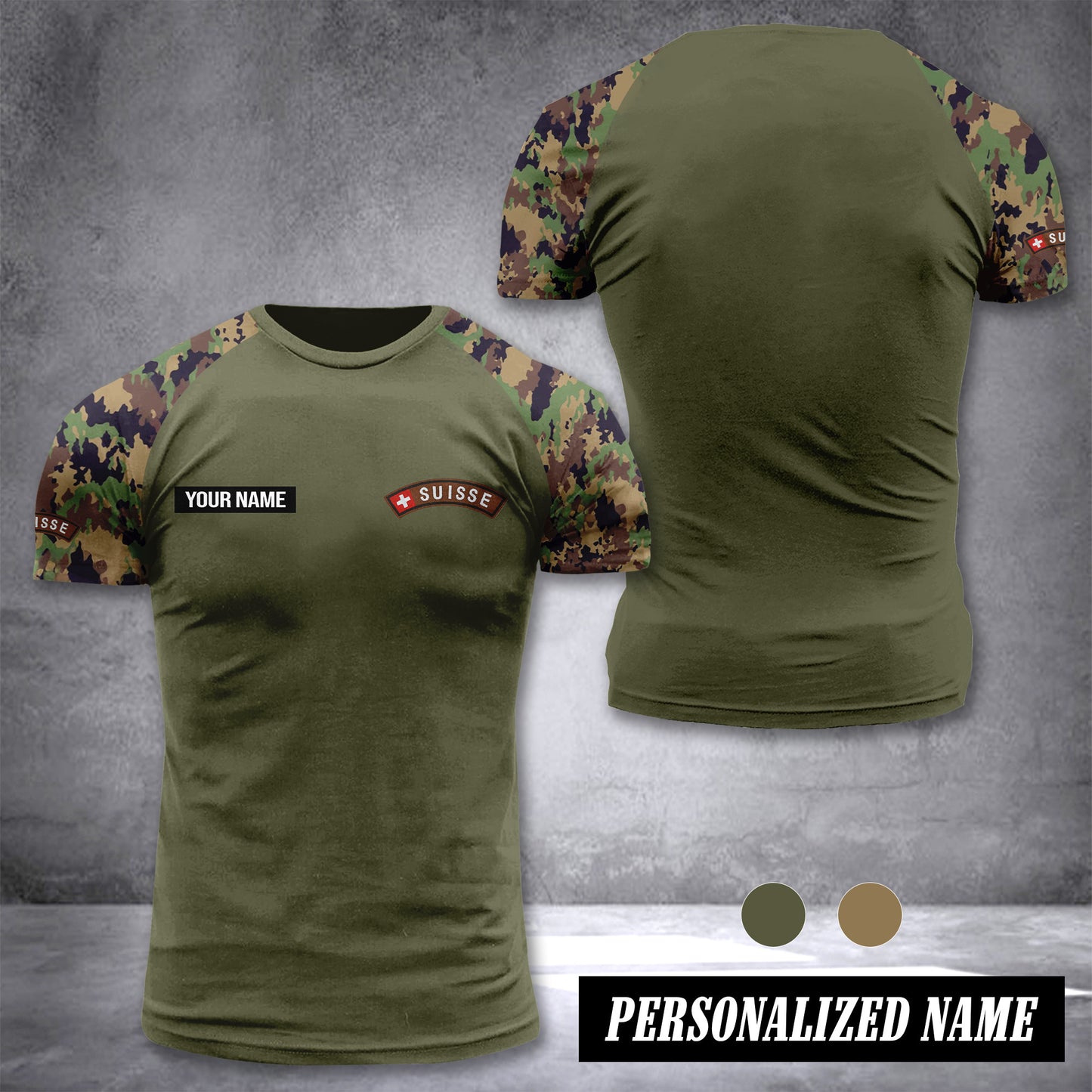Swiss army customize T-shirt back camo