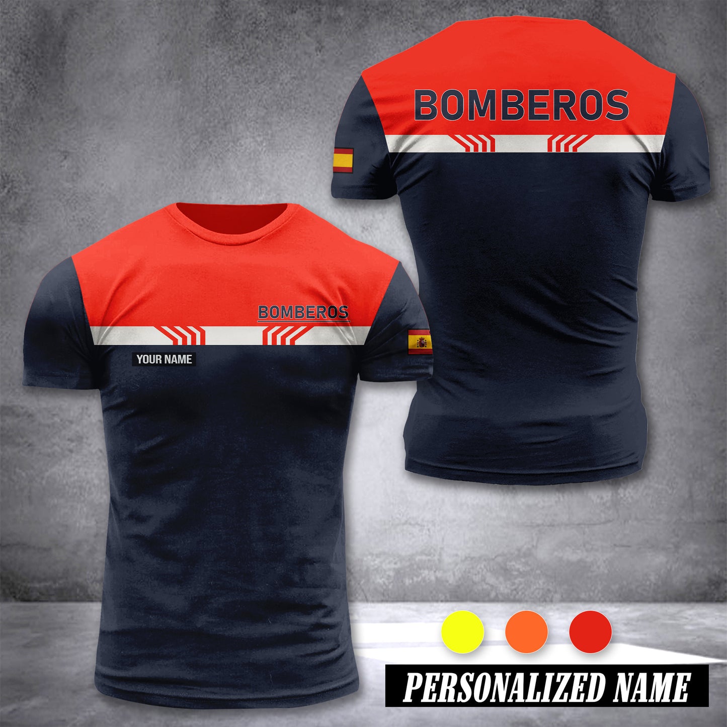 Firefighter Spain customize T-shirt back XC
