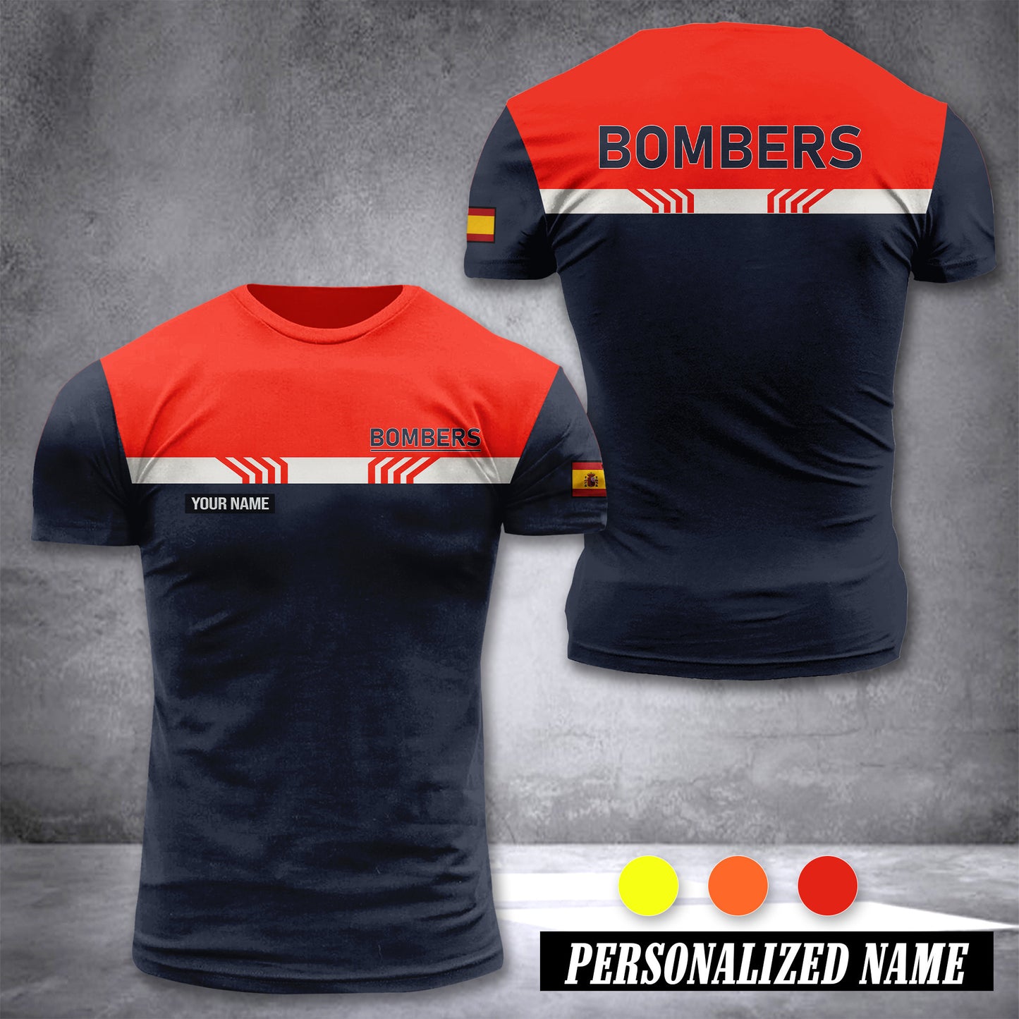 Firefighter Spain customize T-shirt back XC