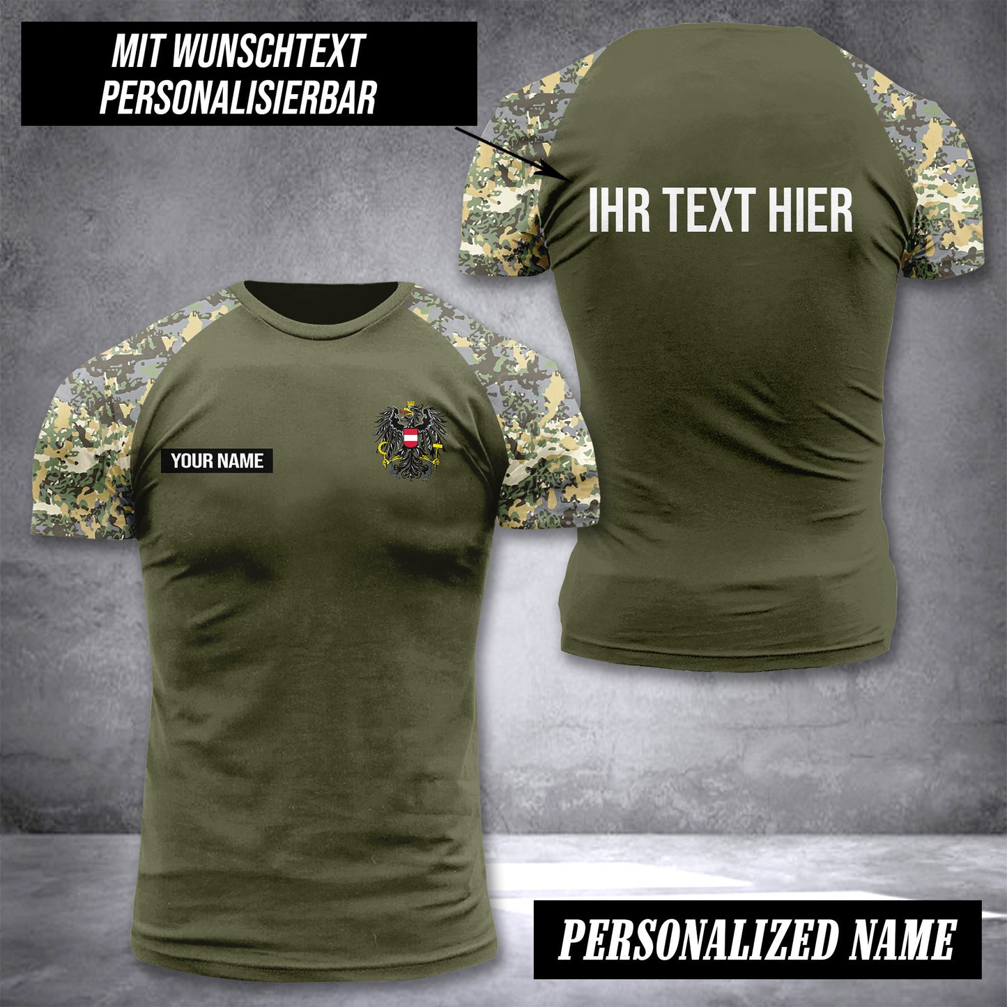 Austria customize t shirt 3d 276 camou